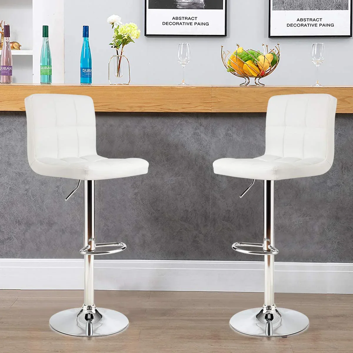 Bar Stools With Pu Leather Height Adjustable Bar Stools - Image 9