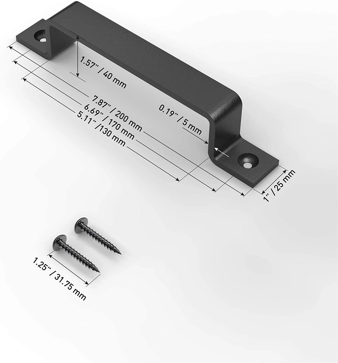 Barn Door Handle Black - Image 3