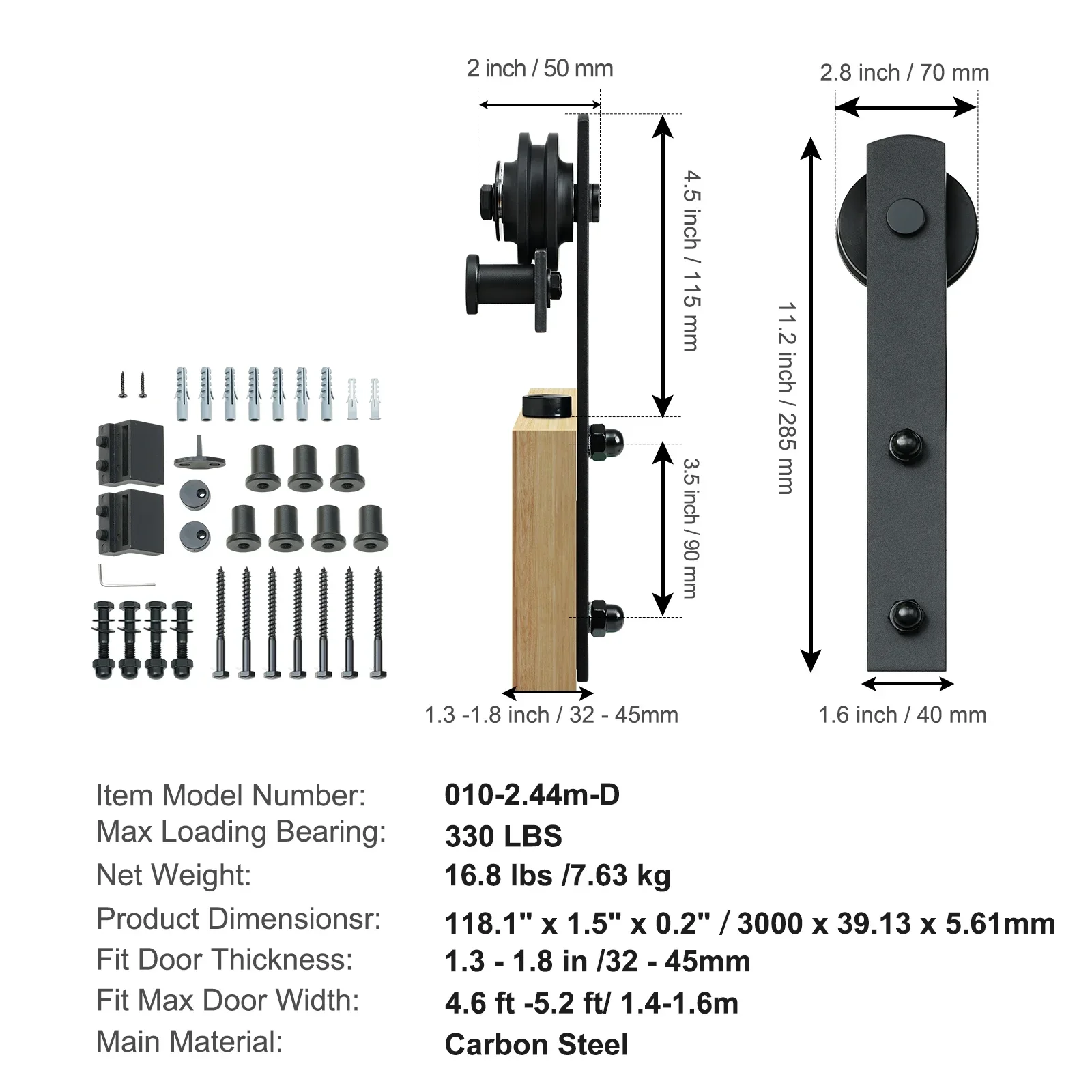 Barn Door Hardware 2.5M - Image 6