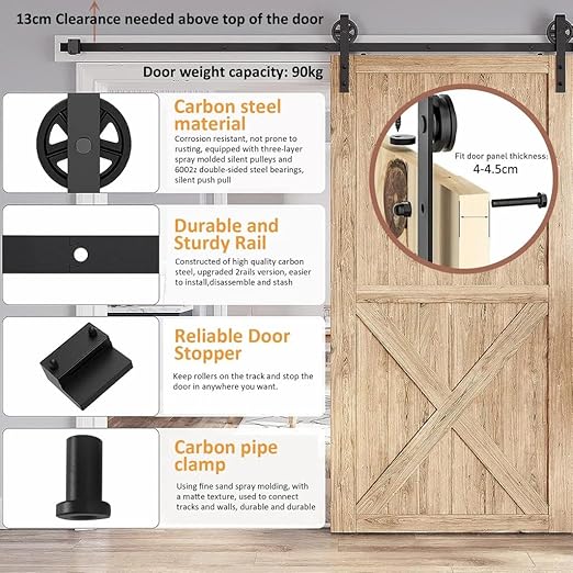 Barn Door Hardware Kit 1.5m - Image 3