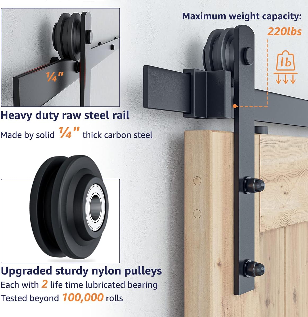 Barn Door Hardware Kit 4m - Image 4