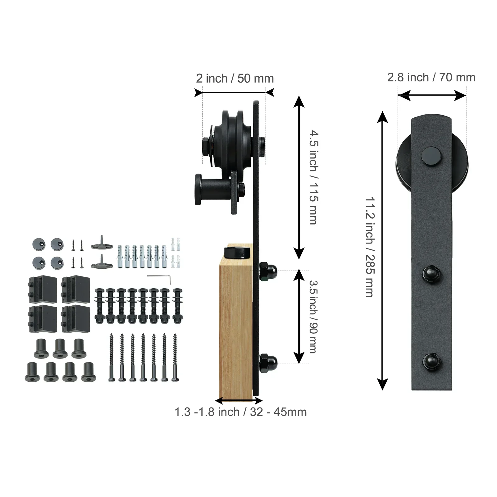 Barn Door Sliding Double Door Hardware Kit 3m - Image 5