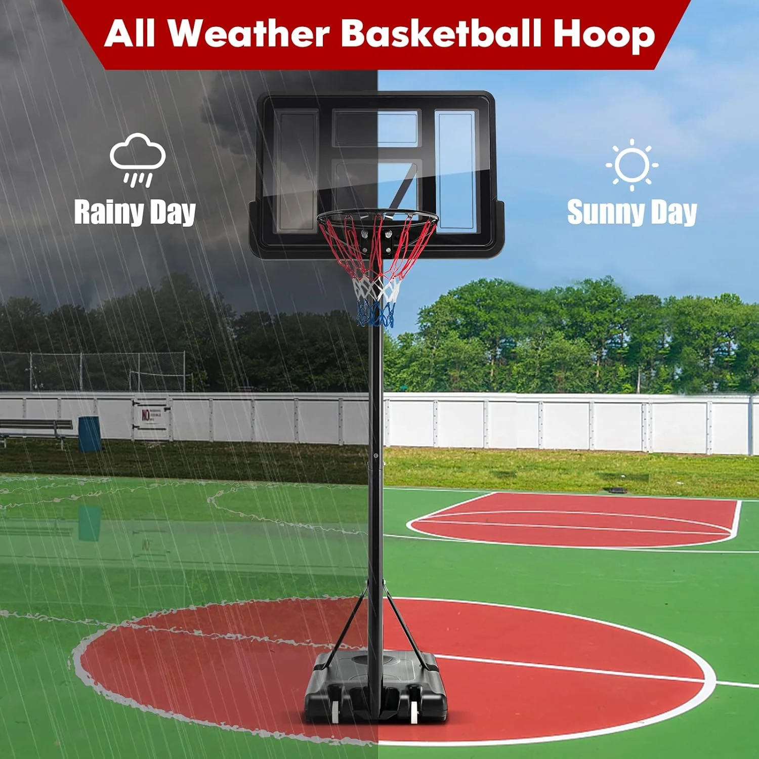 Basketball Hoop with stand height adjustable Hoop 3.05m - Image 6