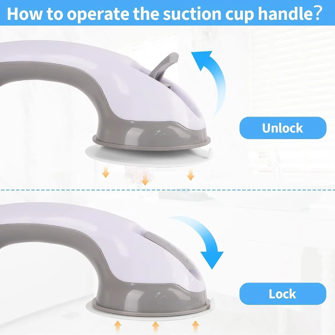 Bathroom Suction Grab Bars Armrest Toilet Assist Handle Shower Handle - Image 5