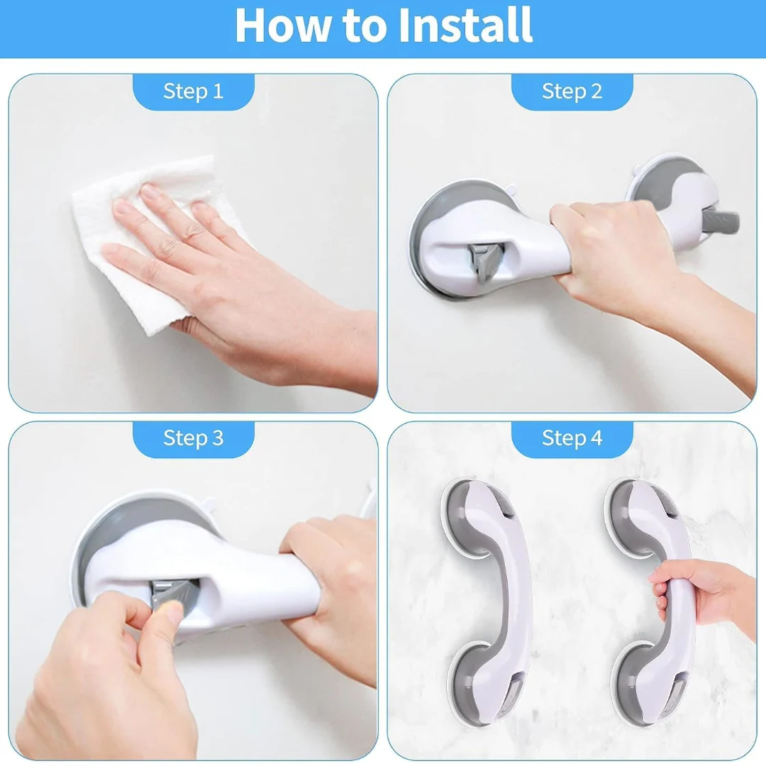 Bathroom Suction Grab Bars Armrest Toilet Assist Handle Shower Handle - Image 7