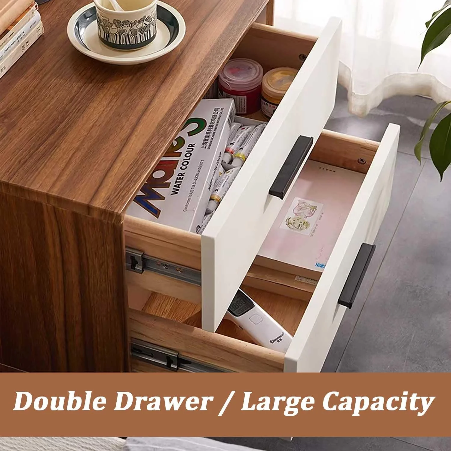 Bedside Table Nightstands with Drawer - Image 3