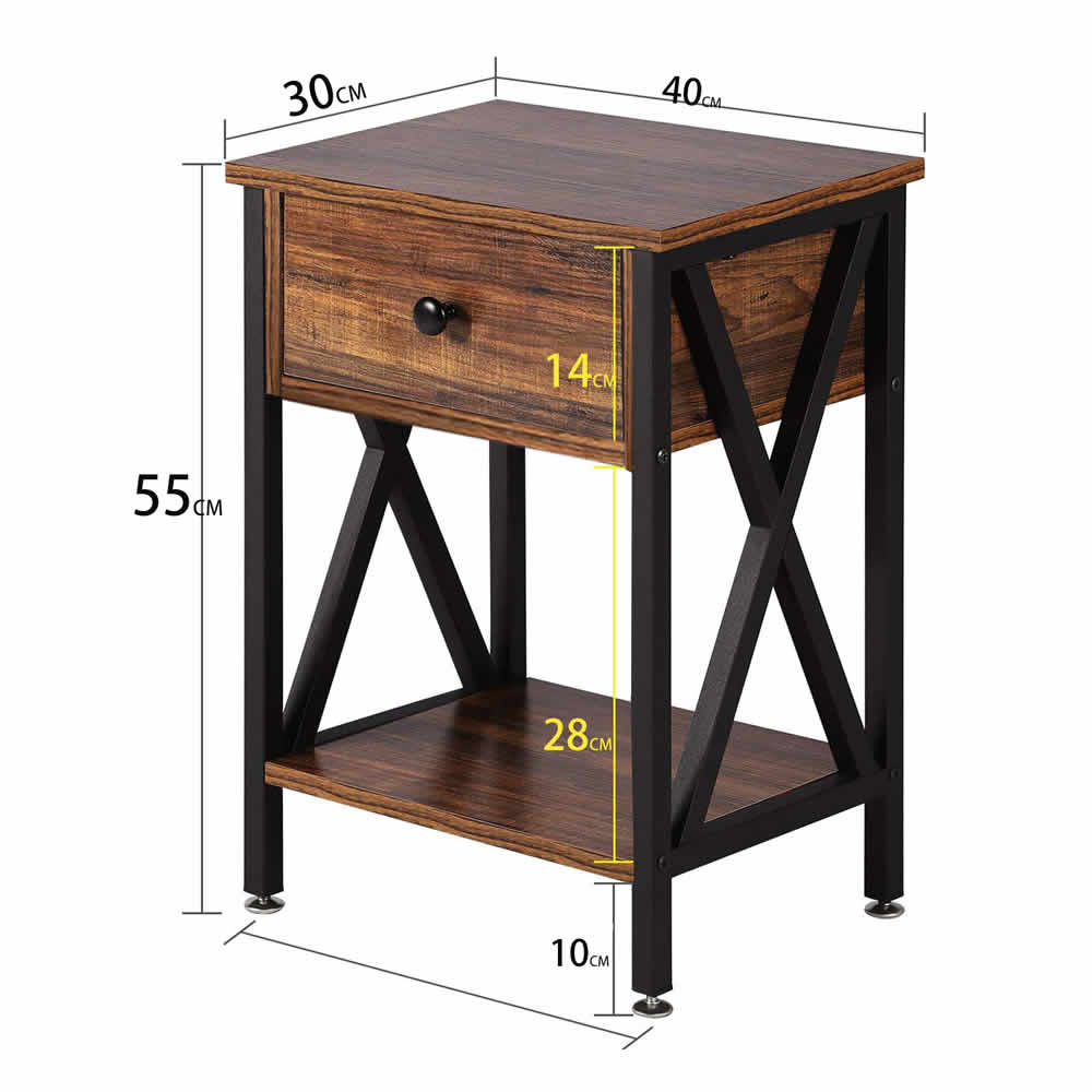 Bedside Table Nightstands with Drawer - Image 10