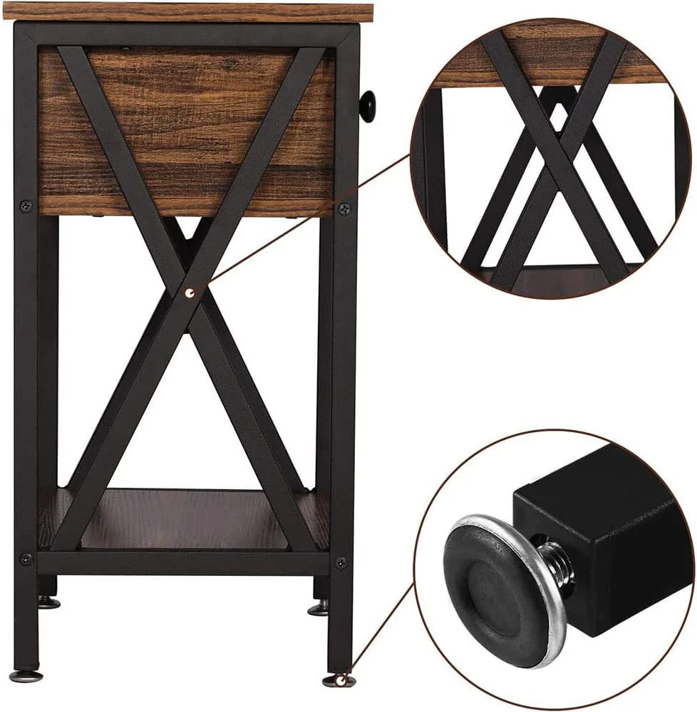 Bedside Table Nightstands with Drawer - Image 5