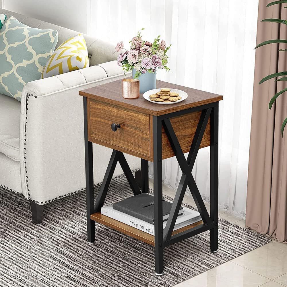 Bedside Table Nightstands with Drawer - Image 6