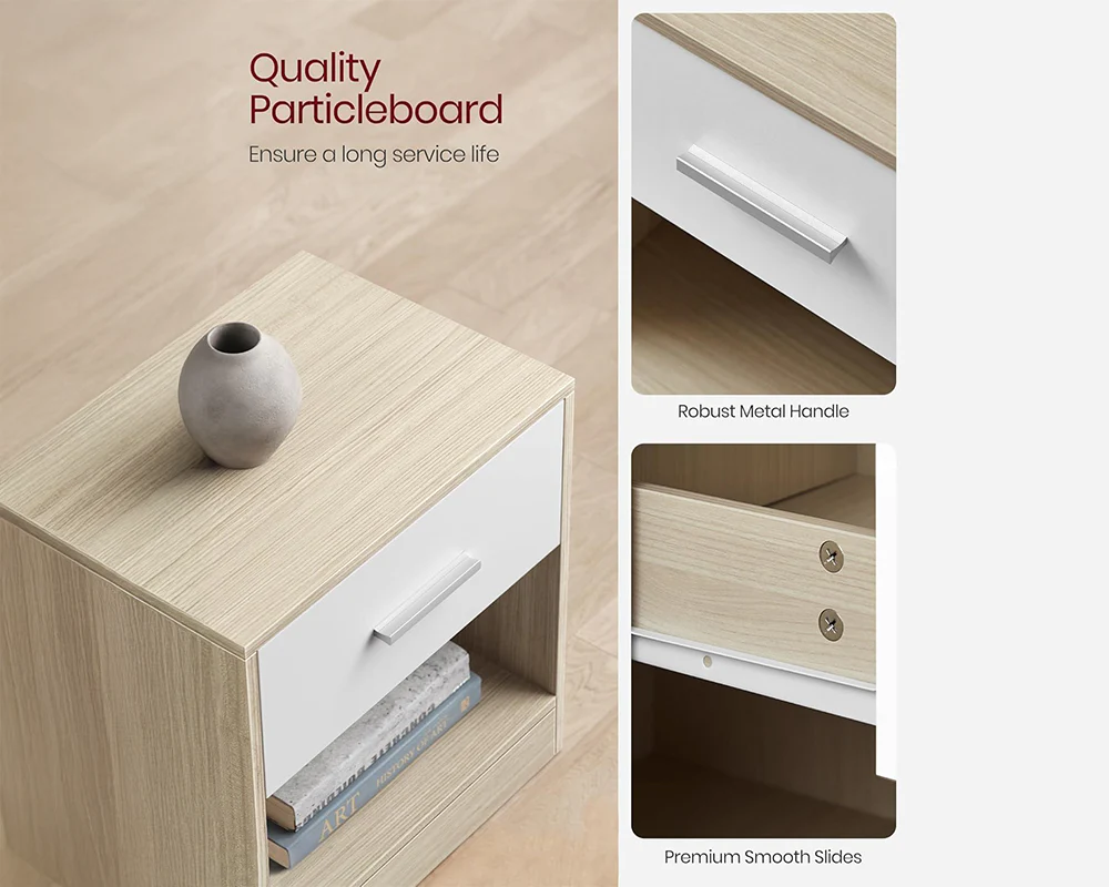 Bedside Table with Drawers - Image 4