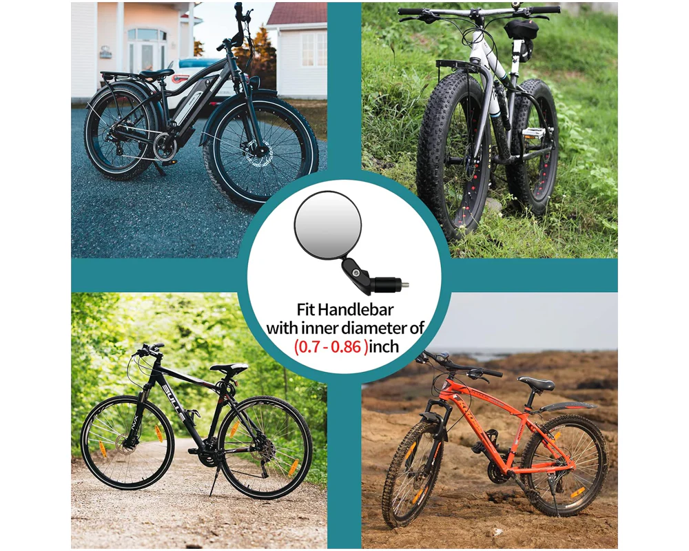 Bicycle Rear View Mirror Adjustable Handlebar Mounted Convex Mirror - Image 7