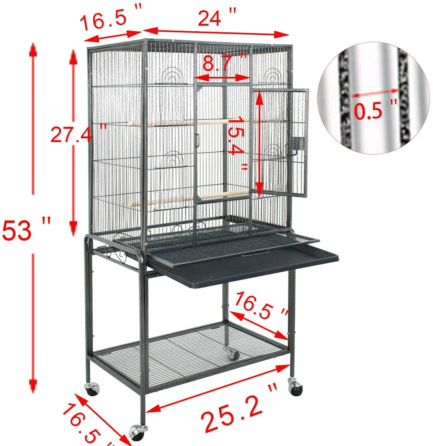 Bird Cage Parrot Aviary Perch Carrier - Image 7