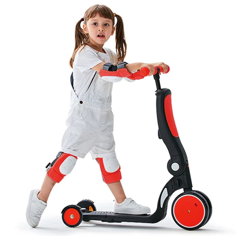 Birthday Gift Red Convertible 3-in-1 Balance Bike, Tricycle & Scooter  for Aged 1-3-6 Years Old - Image 3