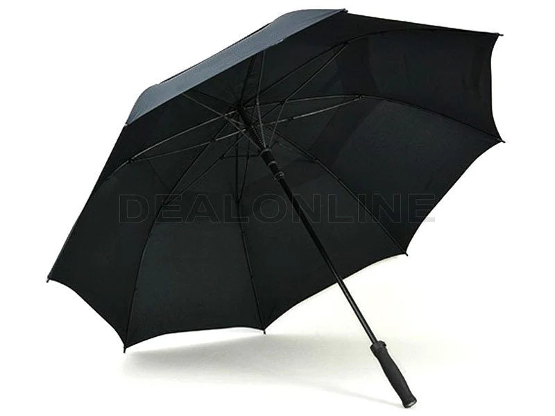 Black Double-Canopy Umbrella Windproof 150CM Large Auto-Open +Cover - Image 2