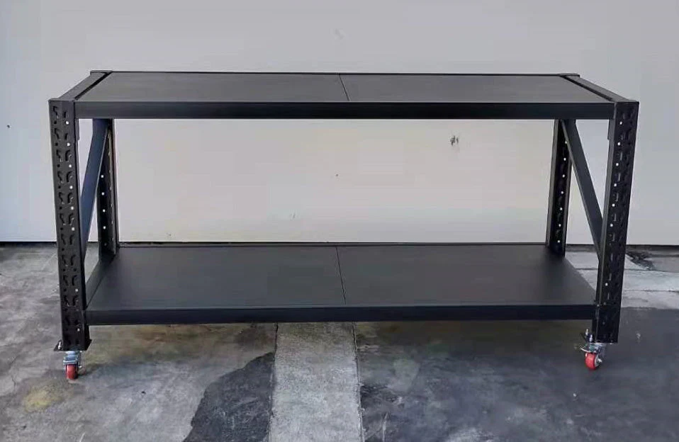 Black Movable WorkBench / 4 Wheels / 101x200x60CM - Image 2