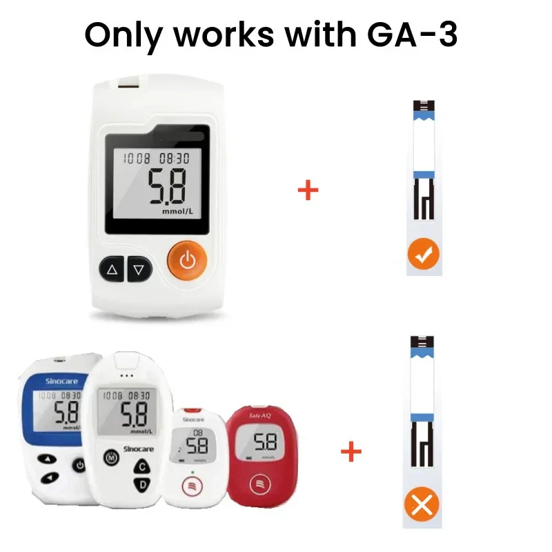 Sinocare GA-3 Blood Glucose Meter Blood Sugar Monitor - Image 4