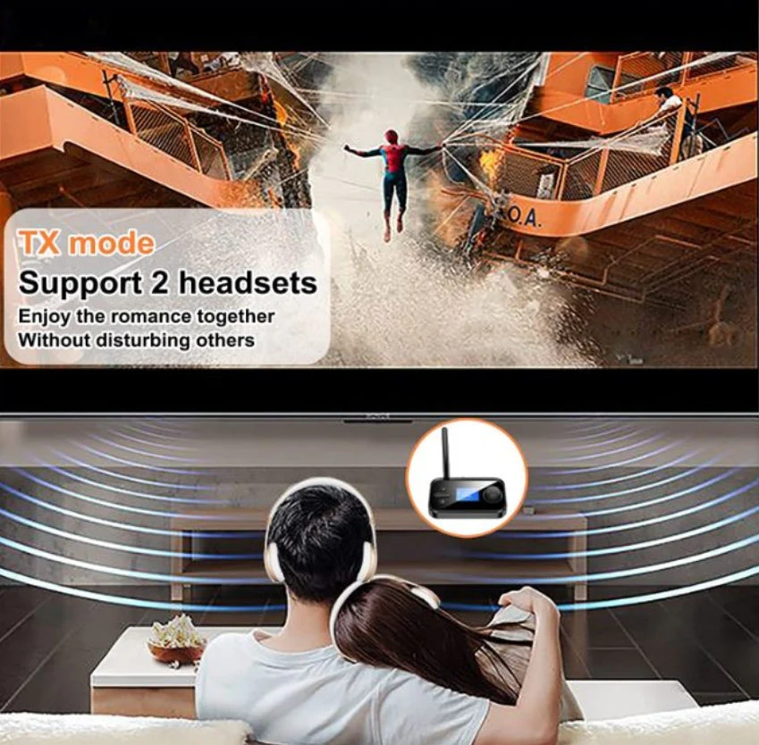 Bluetooth Receiver and Transmitter Bluetooth 5.1 Support 2 Headsets 3.5mm AUX - Image 3