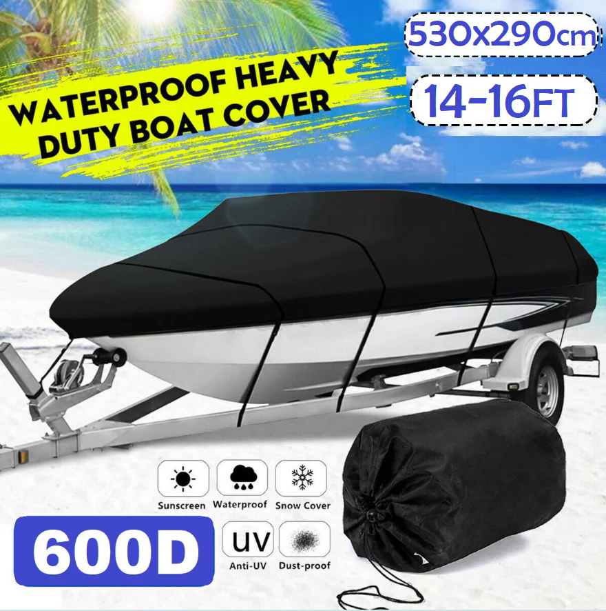 Boat Cover 600D Boat 14-16FT - Image 3