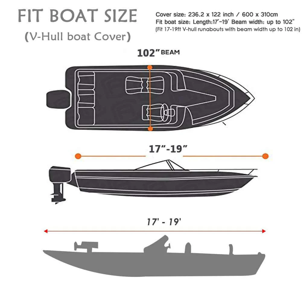 Boat Cover Heavy Duty – 600D Silver Trailerable Boat Cover for 20–22ft V-Hull - Image 4