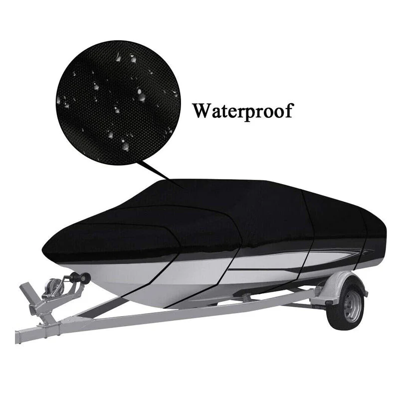 Boat Cover Heavy Duty – 210D Black Trailerable Boat Cover for 17–19ft V-Hull - Image 3