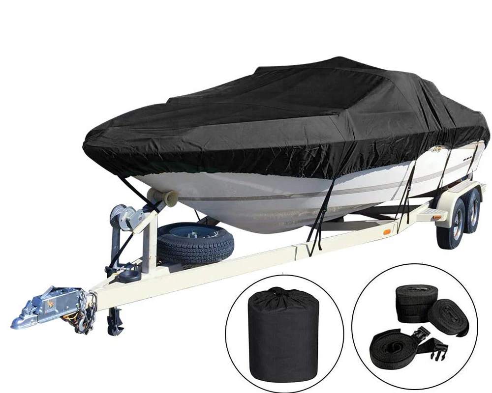Boat Cover Heavy Duty – 210D Black Trailerable Boat Cover for 17–19ft V-Hull - Image 6