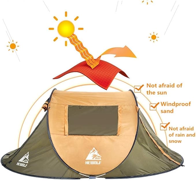 Boat-Shaped Pop-Up Camping Tent Large 260(L) x 150 (W) x 105(H)cm - Image 4
