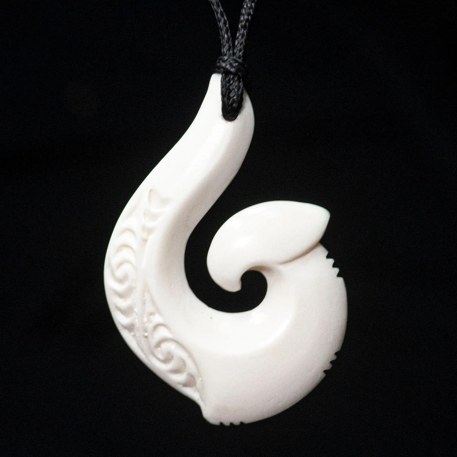 Bone Pendant, Large Matau-Hook