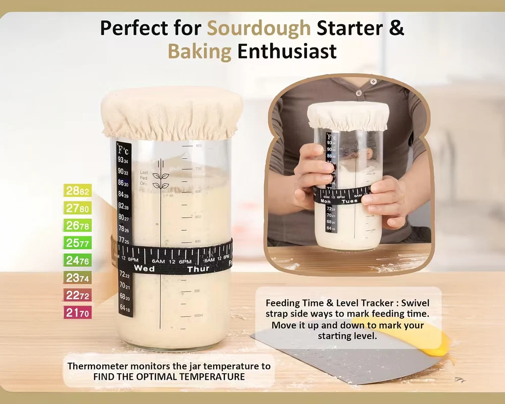 Sourdough Starter Kit with Bread Proofing Basket - Image 4