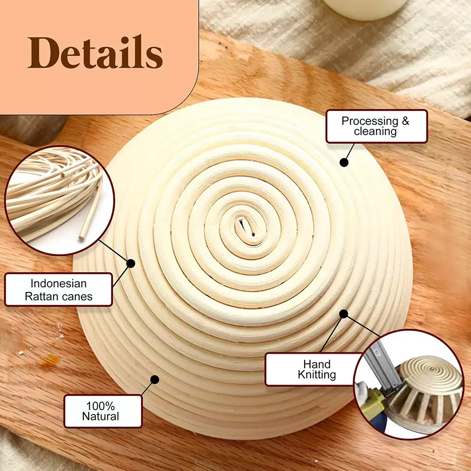 Bread Proofing Basket Set, Banneton Bowl - Image 5