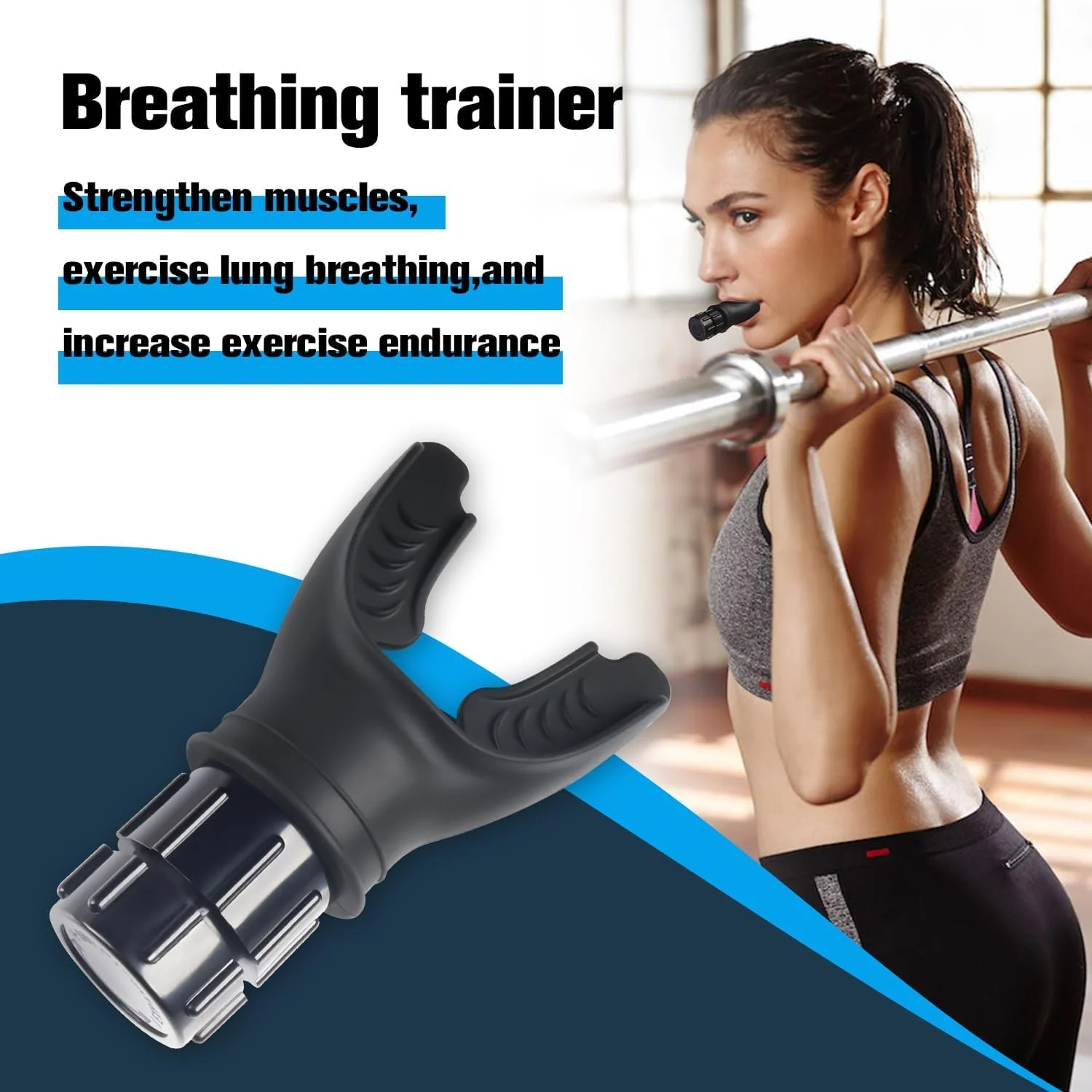 Breathing Trainer Breath Booster Strength Lung Fitness Exerciser Device Silicone - Image 5