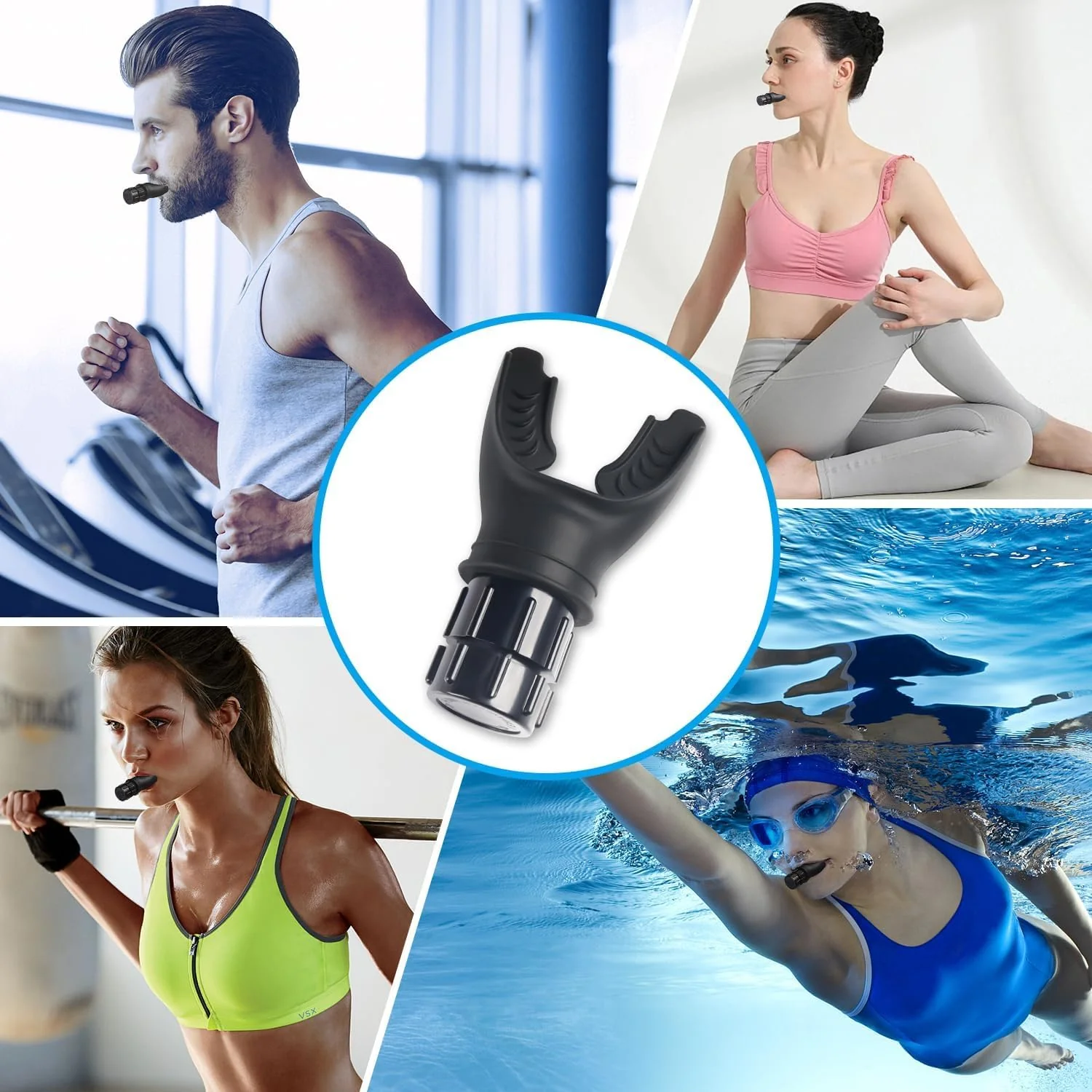 Breathing Trainer Breath Booster Strength Lung Fitness Exerciser Device Silicone - Image 7