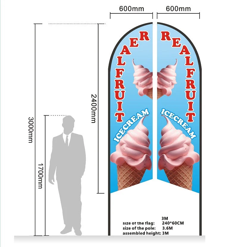 BURGER Pre-print Double Sided Feather Banner Flag Business Commersial - Image 10