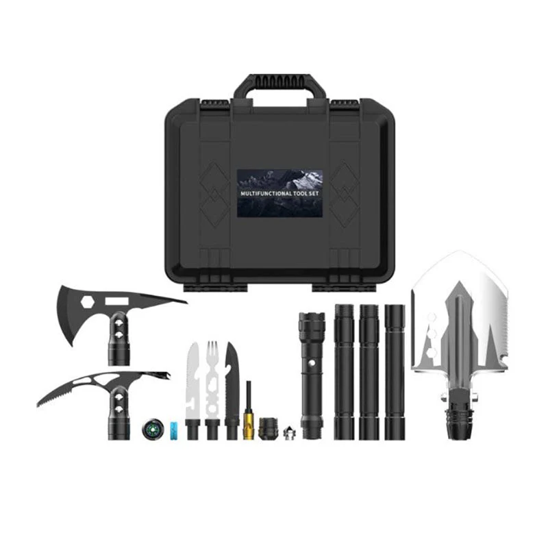 Camping Survival Shovel Axe, Multifunctional Folding High-Carbon Steel Tool Set