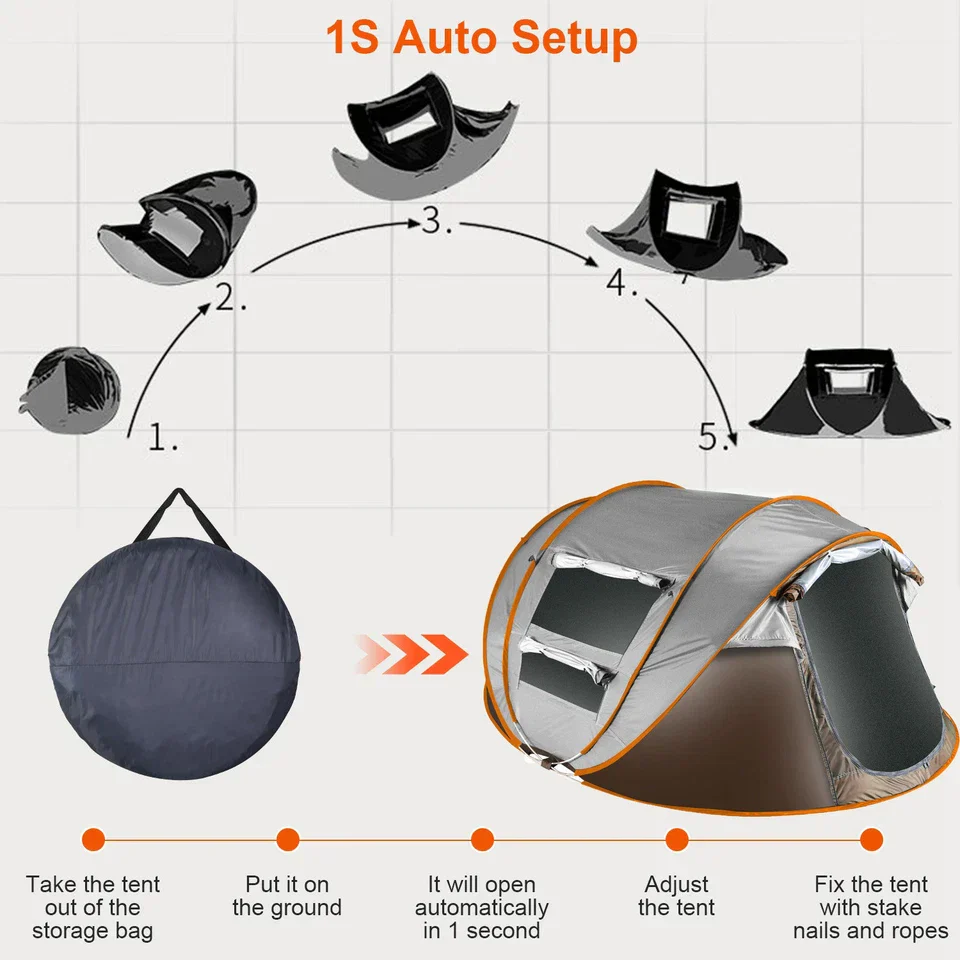 Camping Tent 4-6 Person Pop Up - Image 3