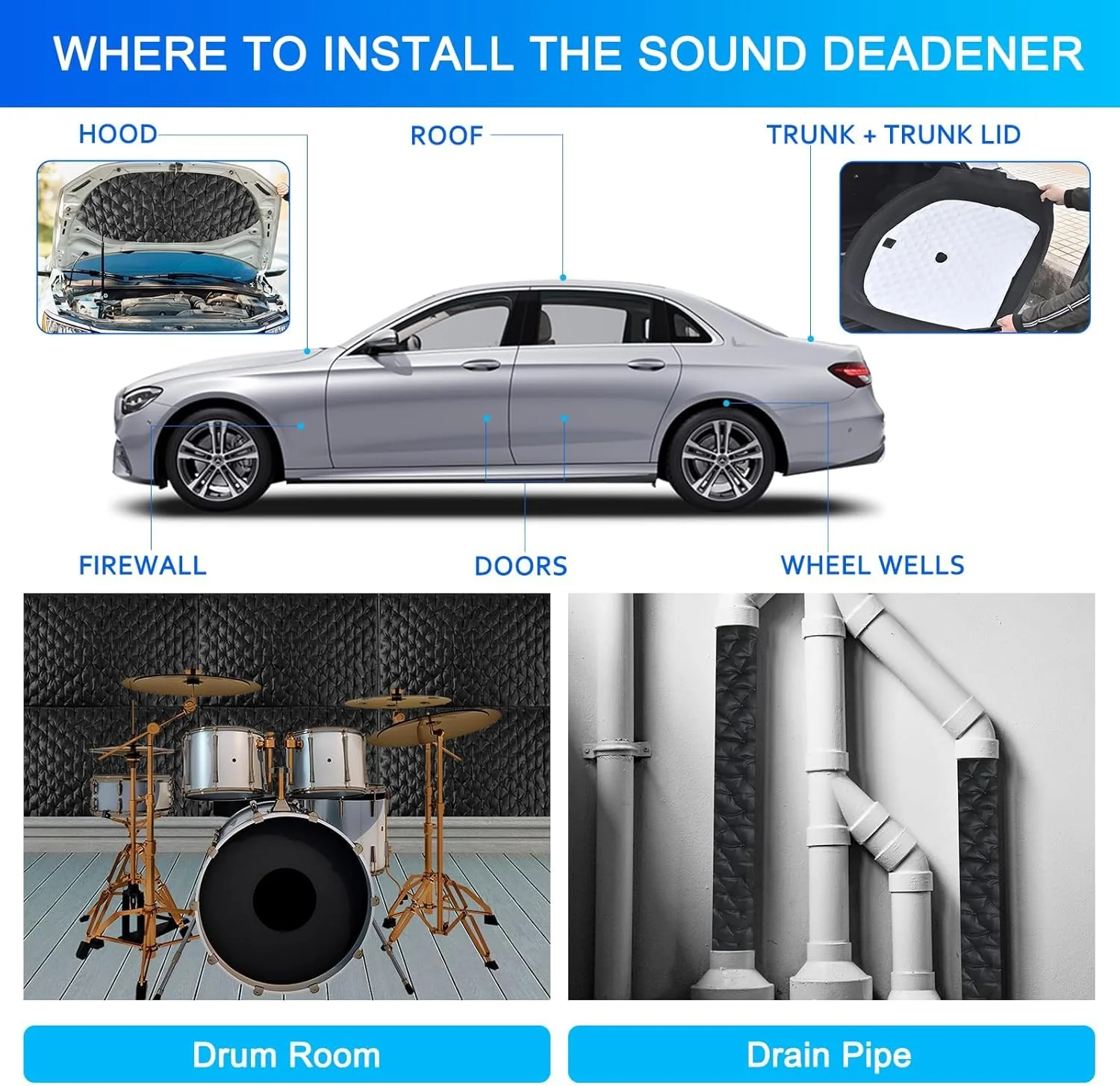 Car Butyl Rubber Sound Deadener Sound Proofing NoiseProofing Self Adhesive - Image 6