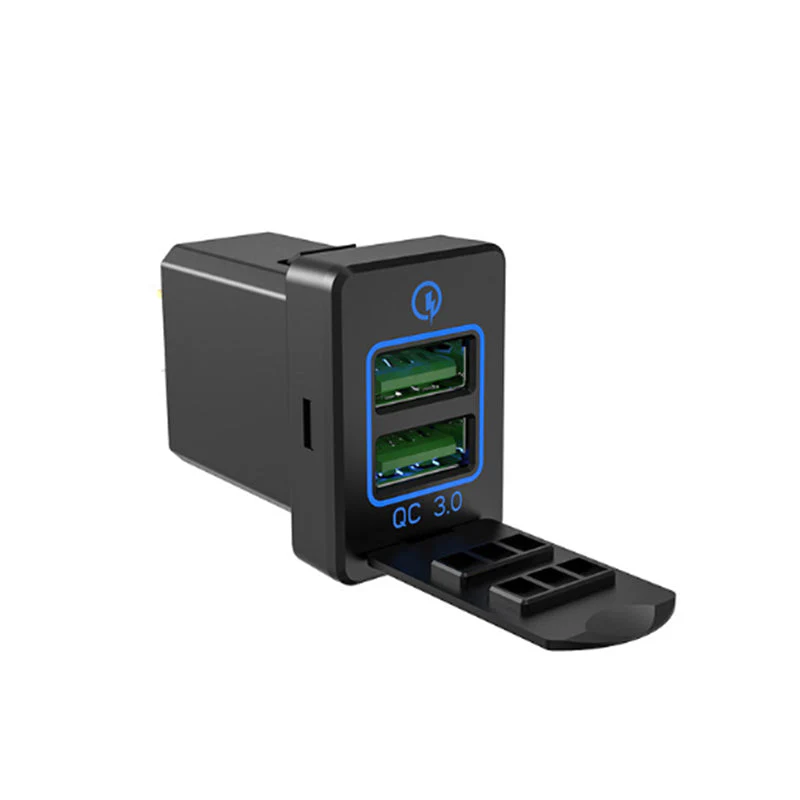 Car Charger QC3.0 Fast Charge for Toyota Dual USB Port Socket Fast Charging