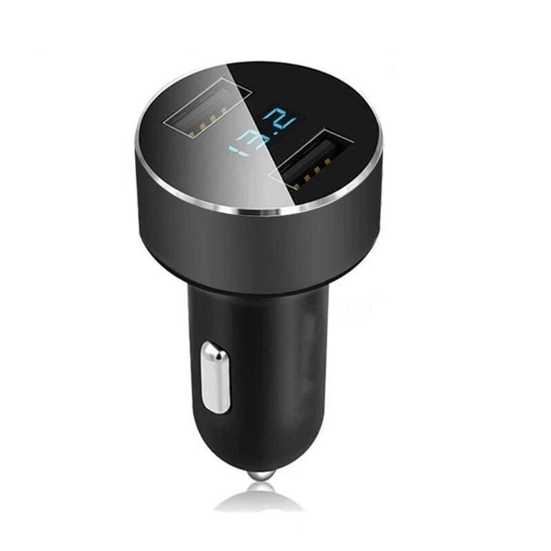 Car Charger with LED Voltmeter Display