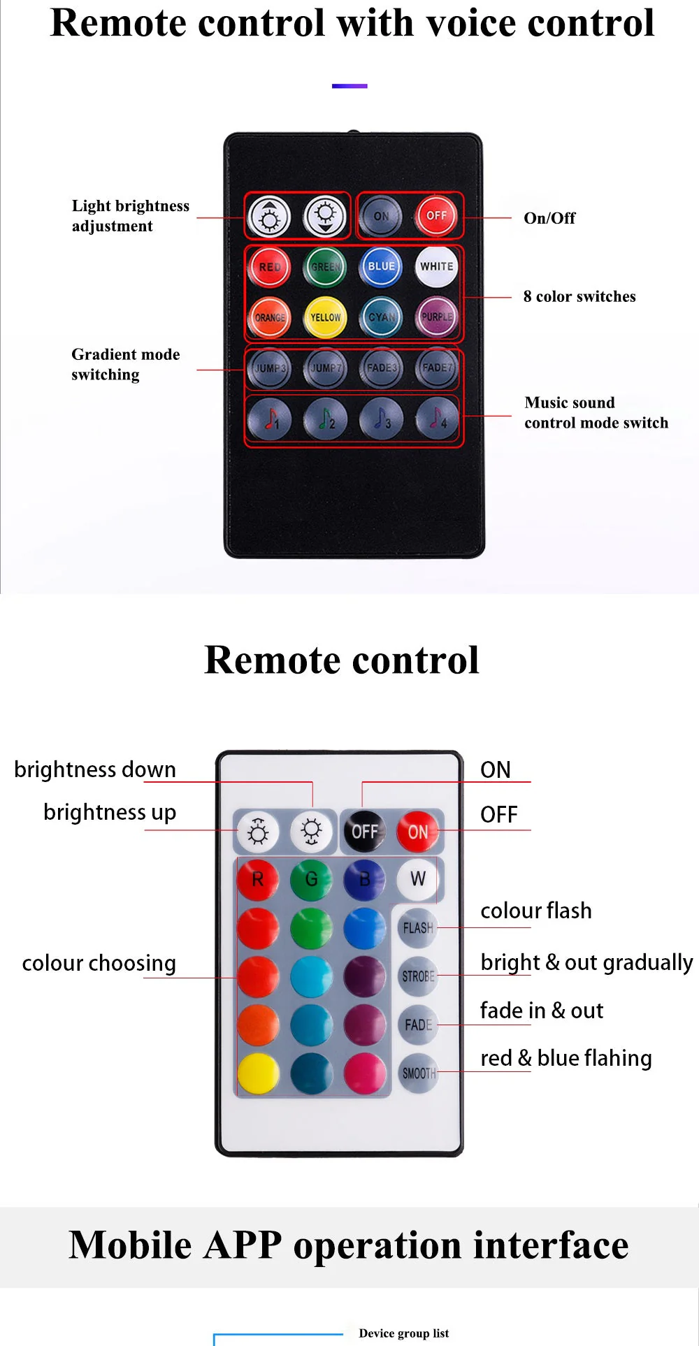 Car LED Lights RGB Voice Remote - Image 8