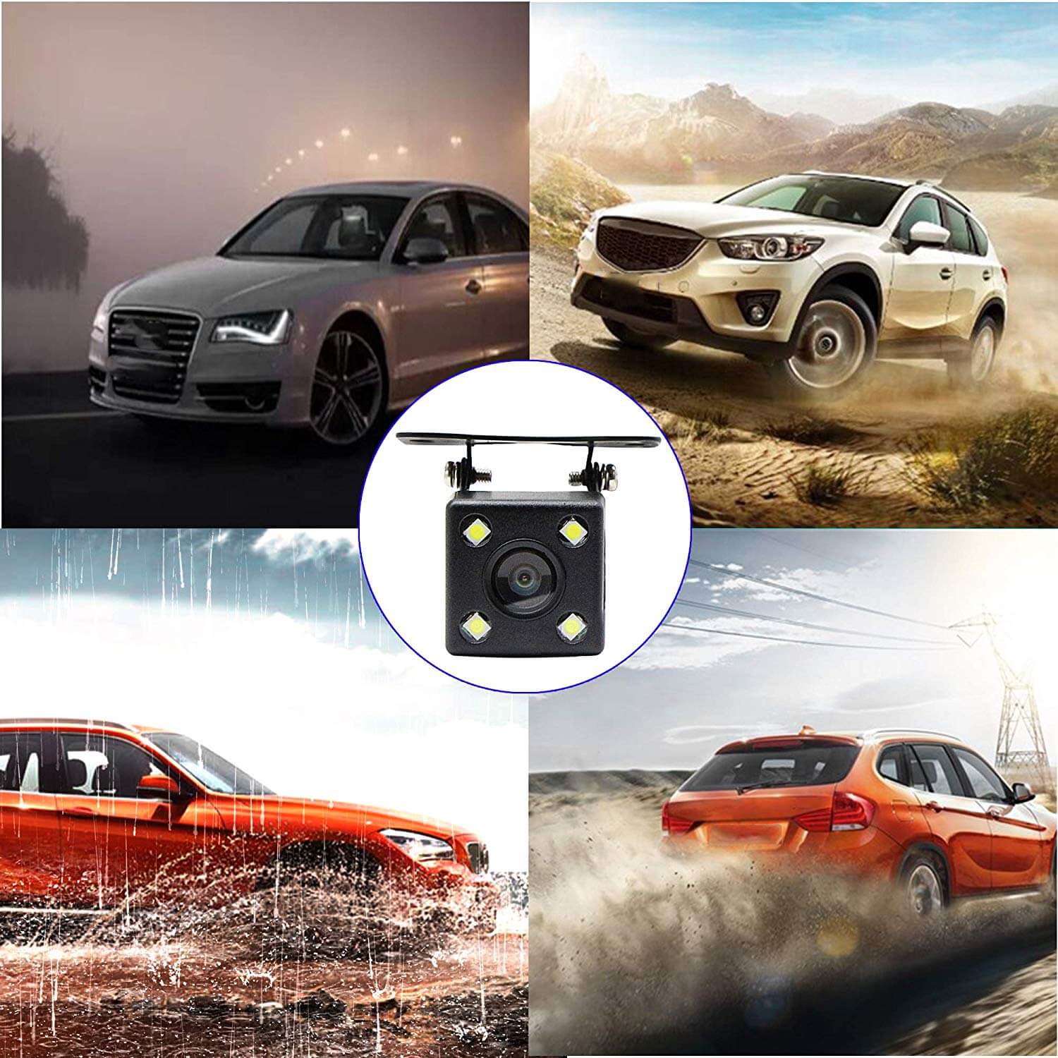 Car Rearview Reversing Camera 4 LED Night Vision - Image 3