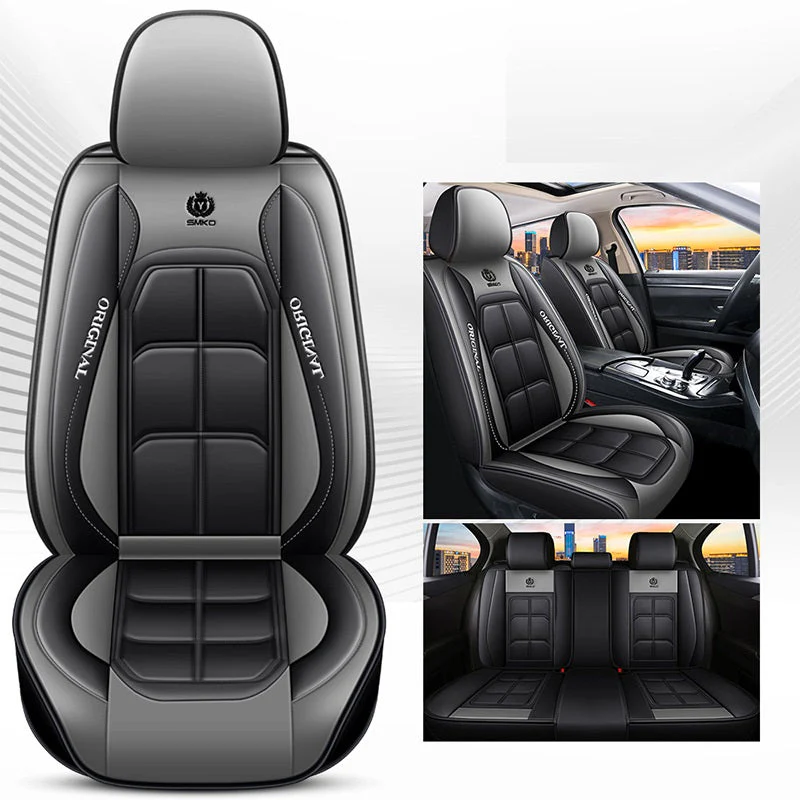 Car Seat Cover Faux Leather Cushion 5 Seater Full Set Front Rear Premium Quality - Image 2