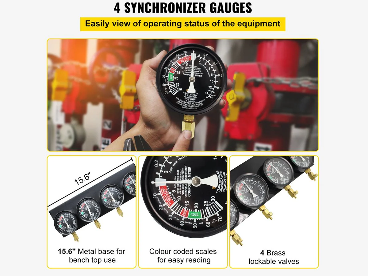 Carburetor Vacuum Synchronizer Gauges Tool Kit - Image 7