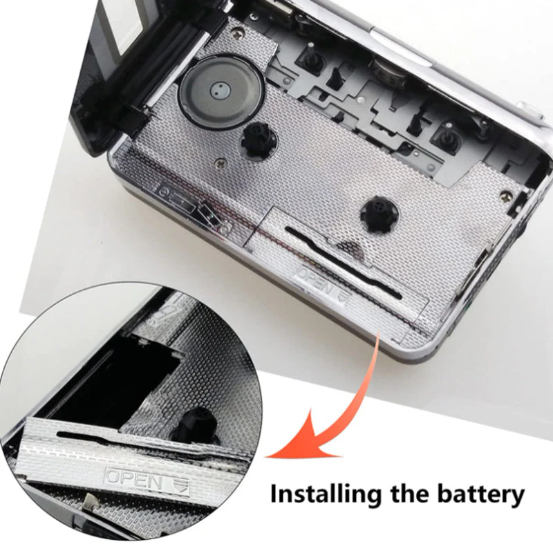 Cassette Player Portable Tape Player Captures MP3 Audio Music via USB Silver - Image 6