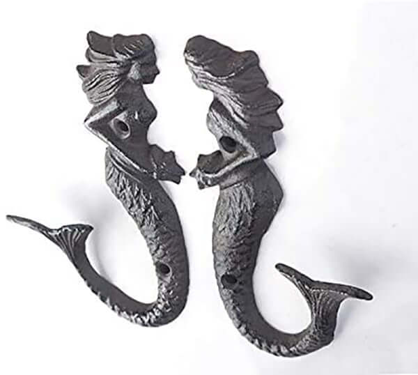 Cast Iron Mermaid Hook - Rustic - Set Of 2 - Image 5