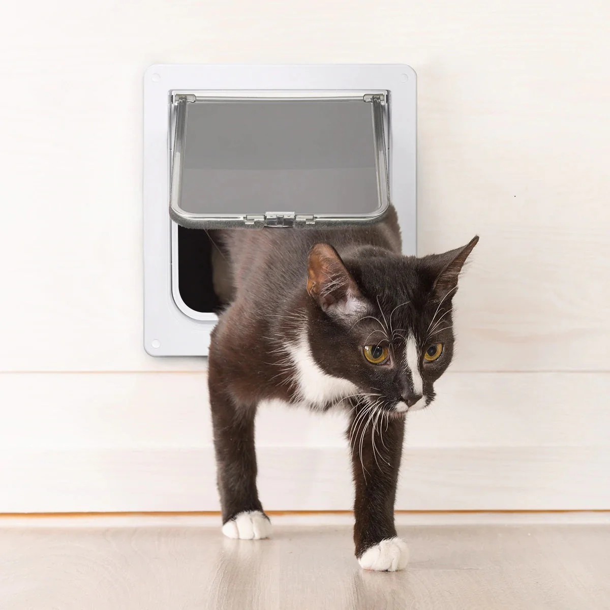 Cat Door 4 Ways Round Lockable Pet Dog Flap Cat Door - Image 7