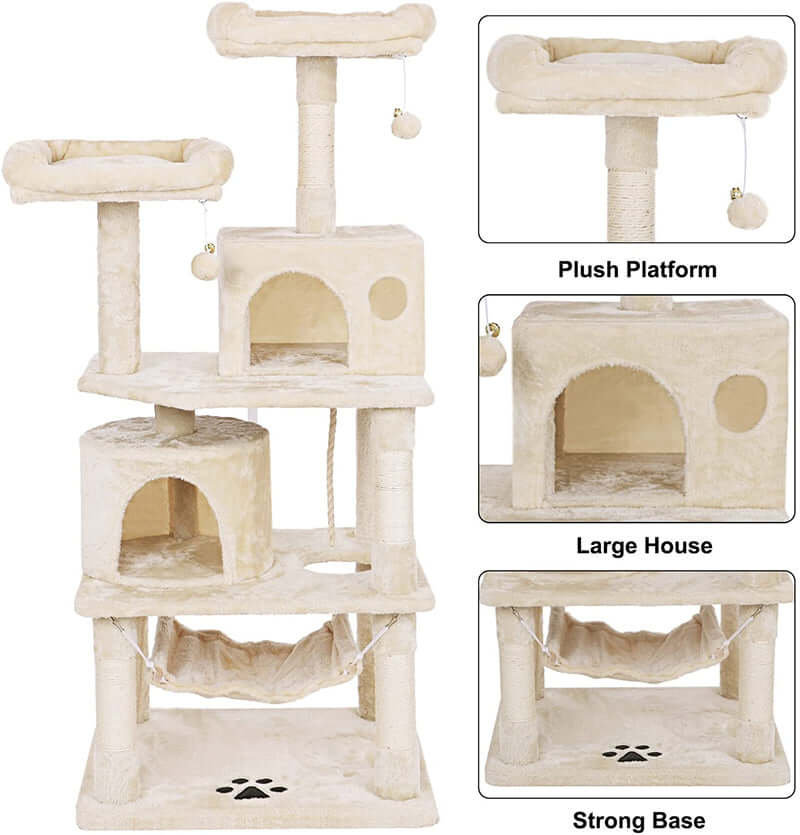 Cat Tree 150CM with Scratching Posts Hammock - Image 4