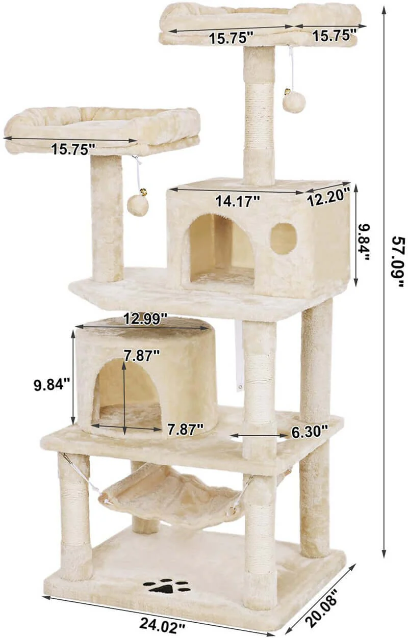 Cat Tree 150CM with Scratching Posts Hammock - Image 9