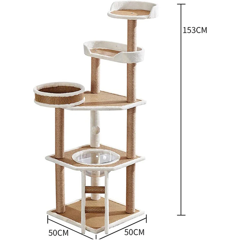 Cat Tree House Scratching Post Condo - Image 3