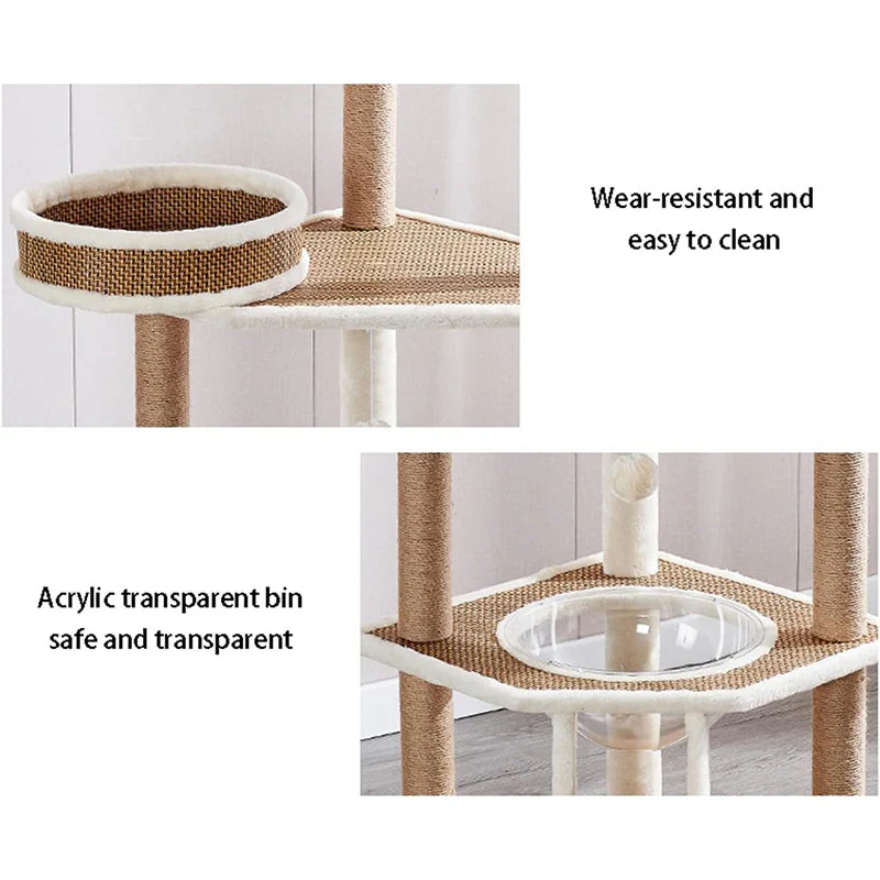 Cat Tree House Scratching Post Condo - Image 5