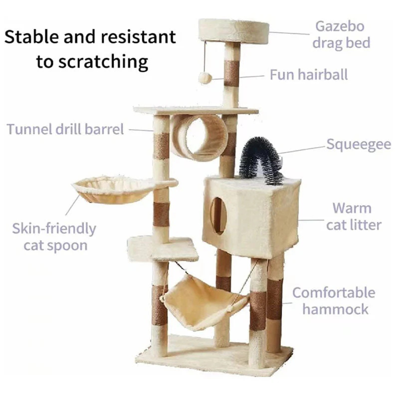 Cat Tree House Scratching Post Tree Play House - Image 5