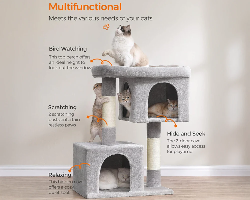 Cat Tree House with Scratching Posts - Image 3